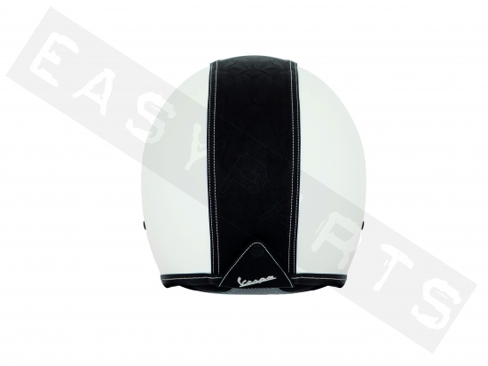 Helm Jet Vespa Fiber Deluxe Weiß -Schwarz  Streifen (Visier Brille)